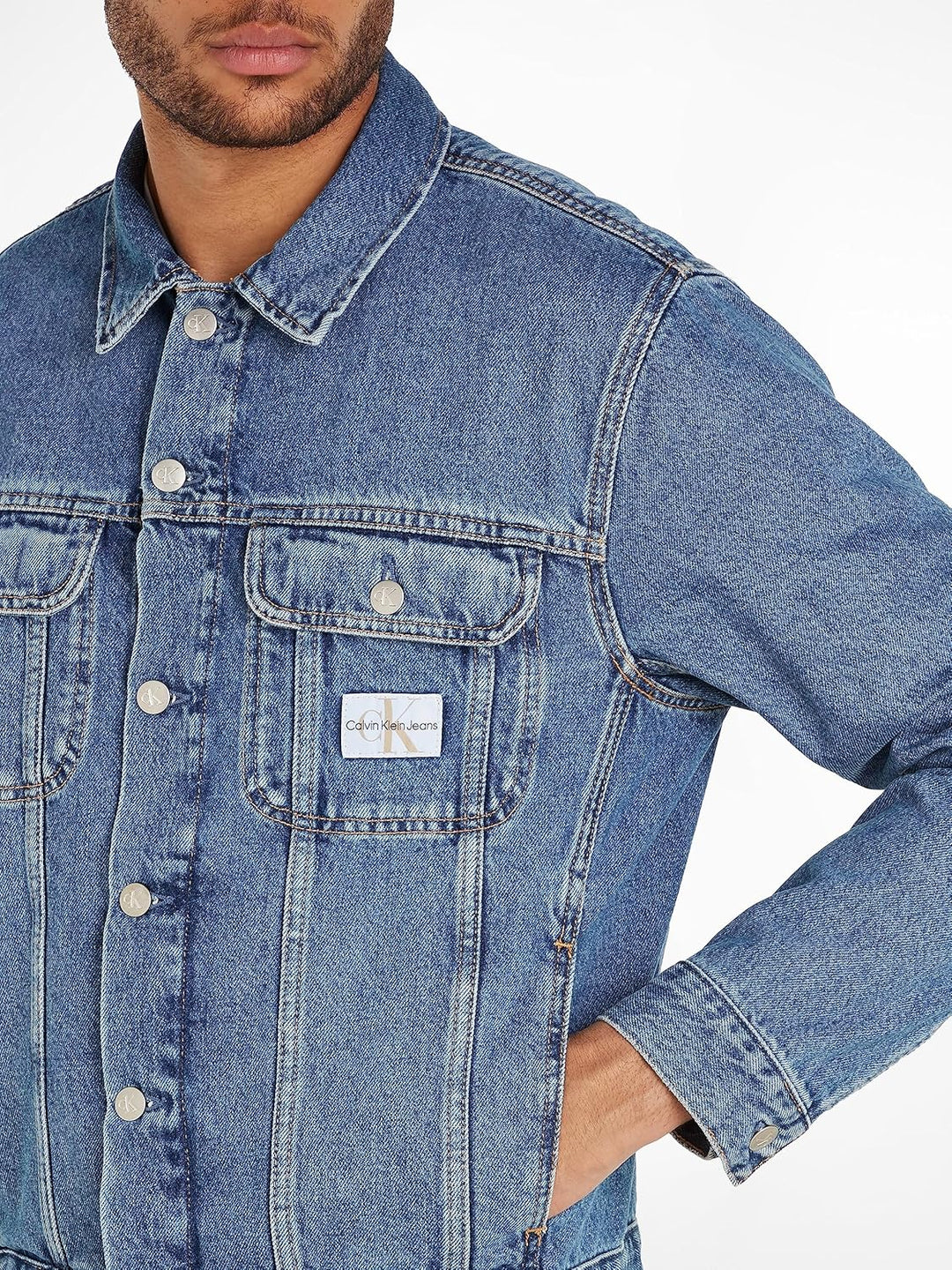 Calvin Klein Jeans Herren Jeansjacken S Denim Medium, S Denim Medium