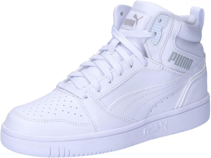 PUMA Unisex Kinder Rebound V6 Mid Jr Sneaker 38 EU White Cool Light Gray, 38 EU White Cool Light Gra