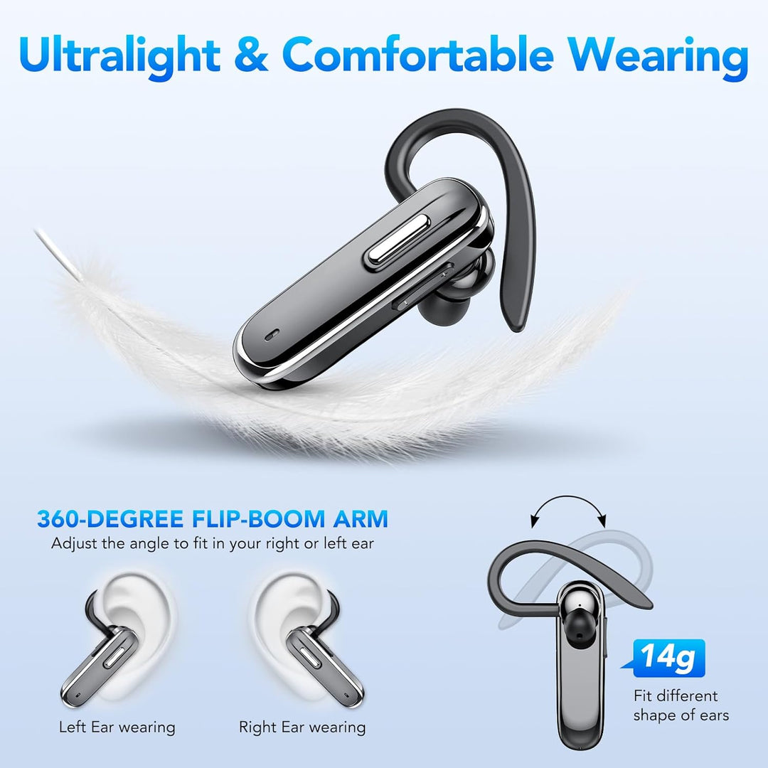 Bluetooth Headset,Wireless Freisprech Telefon mit Dual Mic 5.3 Freisprech-Bluetooth-Ohrhörer mit 25