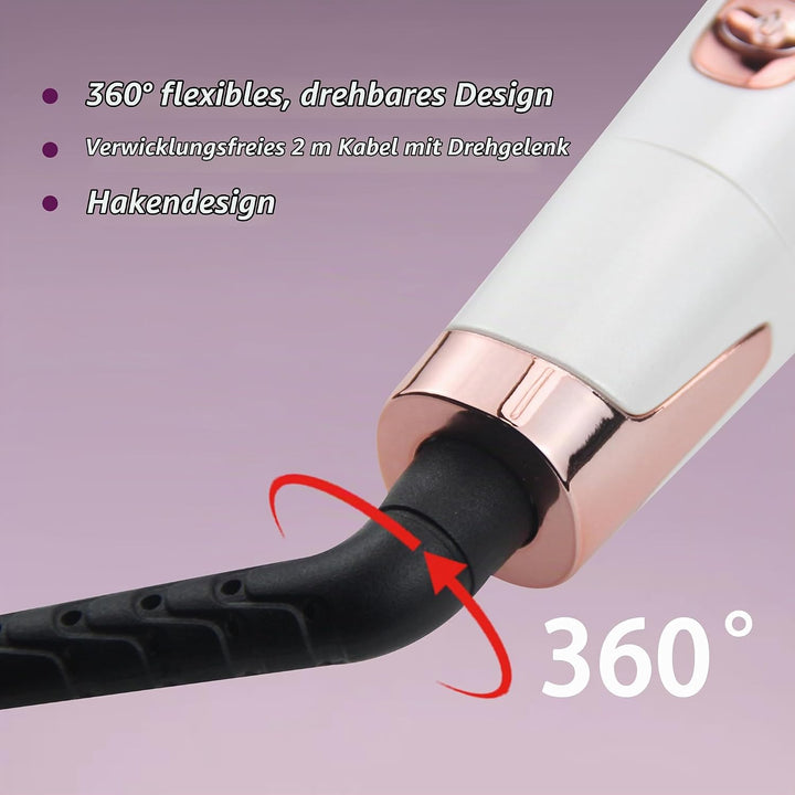 ANGENIL Pro Twist Haarglätter für Damen, Keramik-Glätteisen und Lockenstab 2-in-1, Haarglätter mit D
