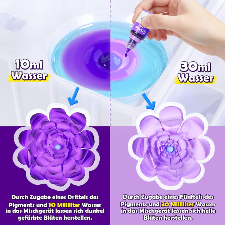 DIY Blumen Bastelset Kinder – Magisches Färben Floristik Set Basteln Mädchen Jungen Montessori Spiel