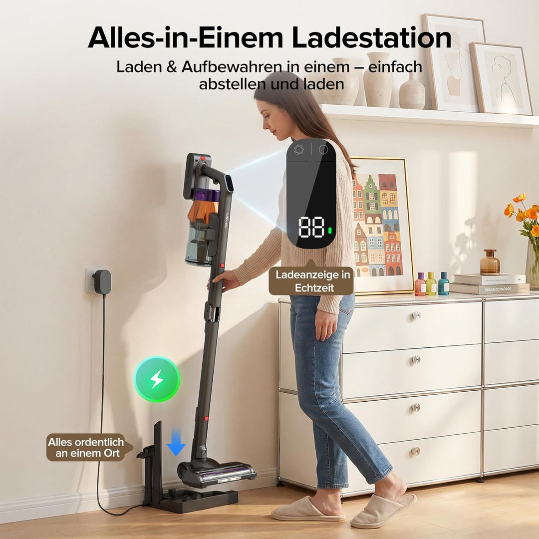 Lubluelu G30 Akku Staubsauger kabellos 55 kPa, 650 W, bürstenlos, knickbar Grauviolett, Grauviolett