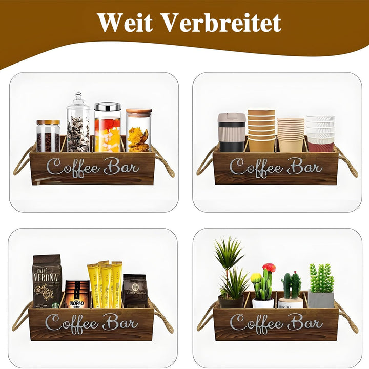 Kaffee-Station Veranstalter, Holz Kaffee-Bar Station mit Griff K Cup Veranstalter Kaffeepods-Halter