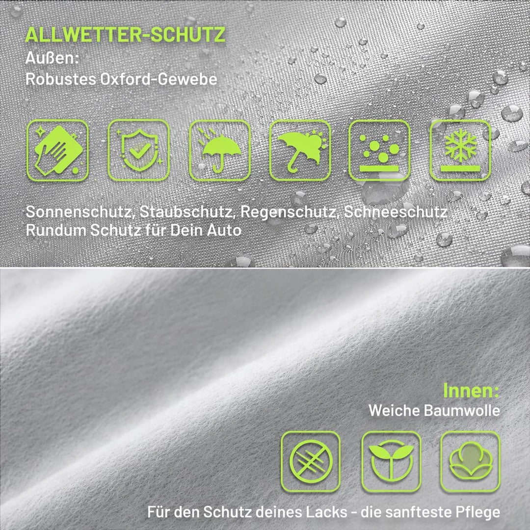Favoto Autoabdeckung Vollgarage Auto Abdeckplane Staubdicht Wasserdicht Autohülle Autoplane Winter &amp;