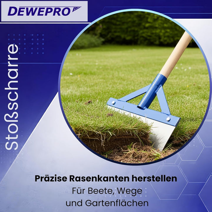 DEWEPRO Stossscharre mit Holzstiel - Schaber - Farbschaber - extra stabil mit Streben und Federstahl
