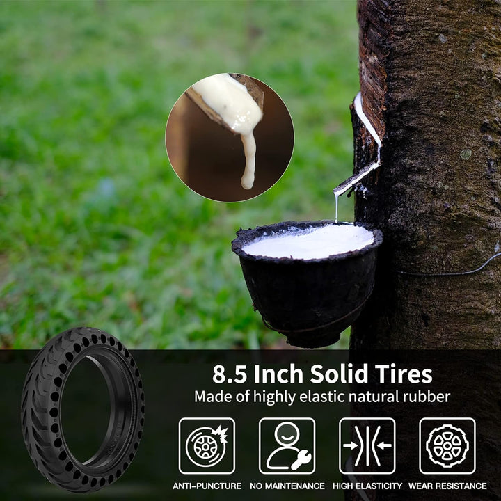 HAONAIMO E Scooter Reifen, 2 Stück Solid Reifen, 8,5 Zoll Solid Ersatzräder mit Montagewerkzeug, M36