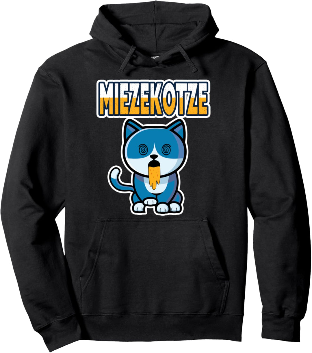 Lustiges Miezekotze - Mieze mit Kotze Meme Wortspiel Pullover Hoodie