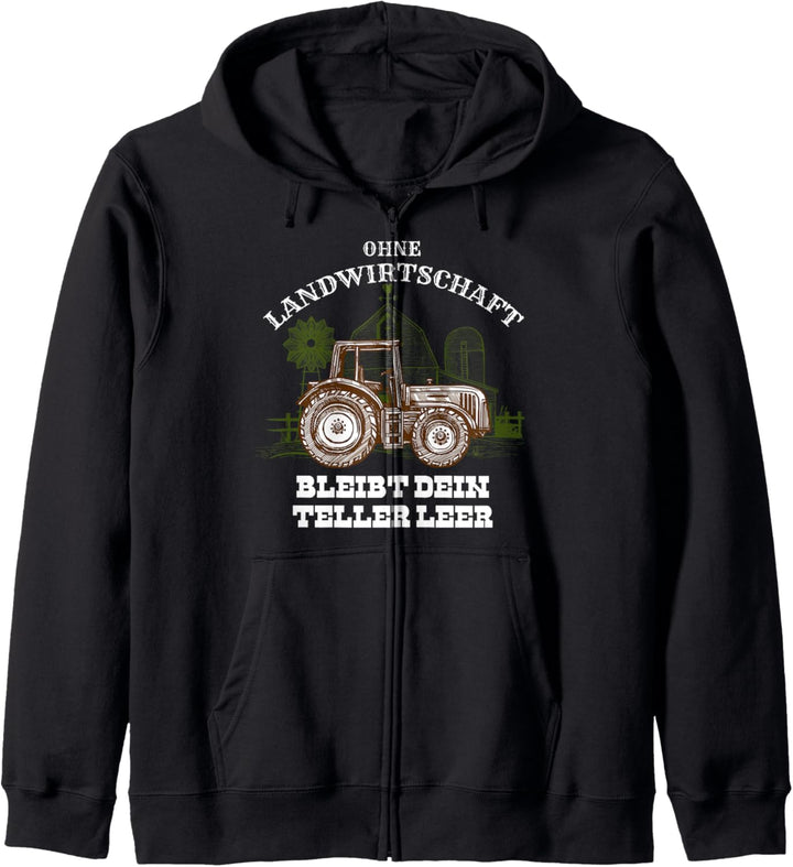 Ohne Landwirtschaft bleibt Teller leer Geschenk Landwirt Kapuzenjacke