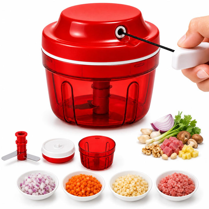 Zwiebelschneider Manuell, Gemüsehacker, Onion Chopper, Multizerkleinerer Manuell, 300ml Zwiebel Zerk