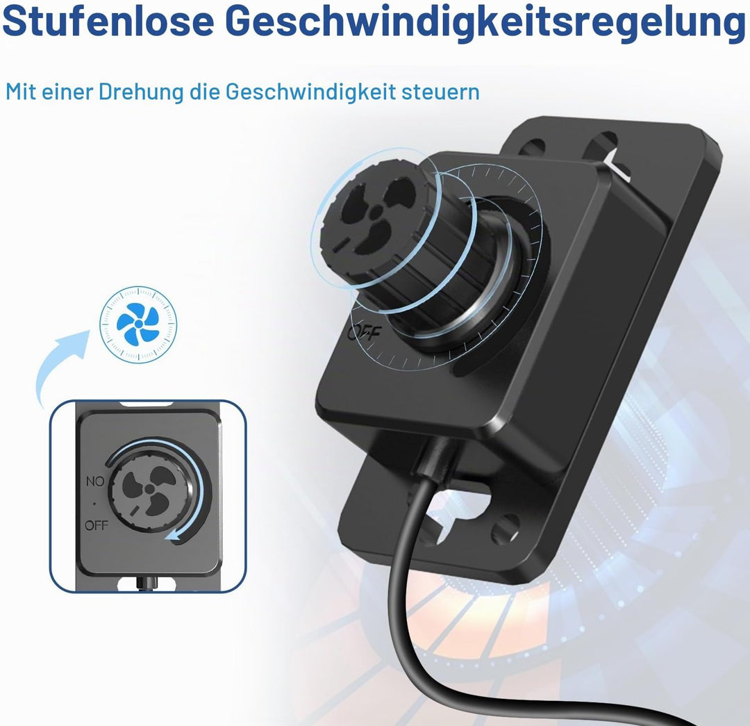 Aygrochy 200mm Regelbar Rohrventilator 70W, EC Motor Abluftventilator für Heizung, Kühlung, Booster,