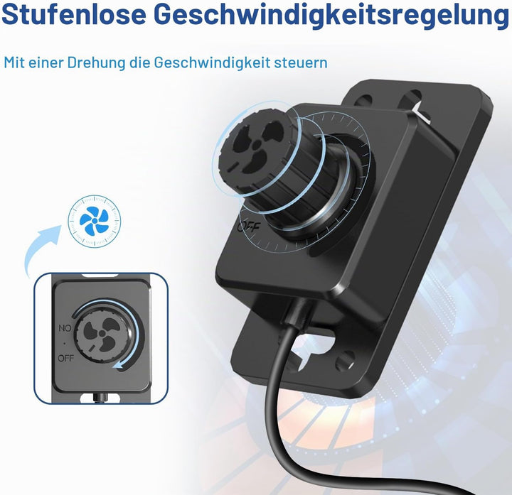 Aygrochy 200mm Regelbar Rohrventilator 70W, EC Motor Abluftventilator für Heizung, Kühlung, Booster,
