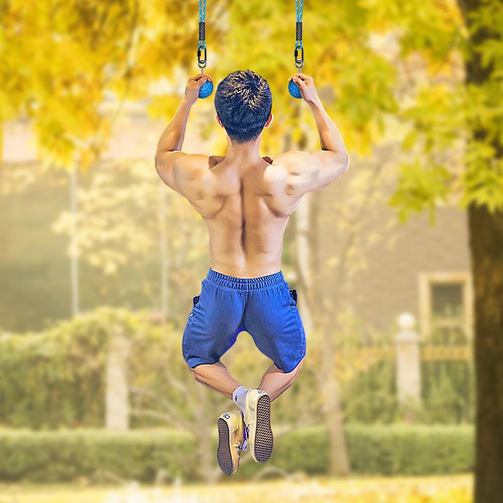 SELEWARE Pull Up Power Ball Hold Grips Durable Blue rutschfeste Handgriffe Krafttrainer Trainingsger