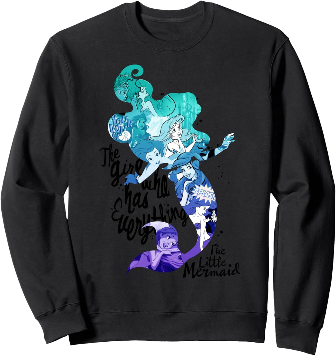 Disney The Little Mermaid Collage Silhouette Fill Sweatshirt