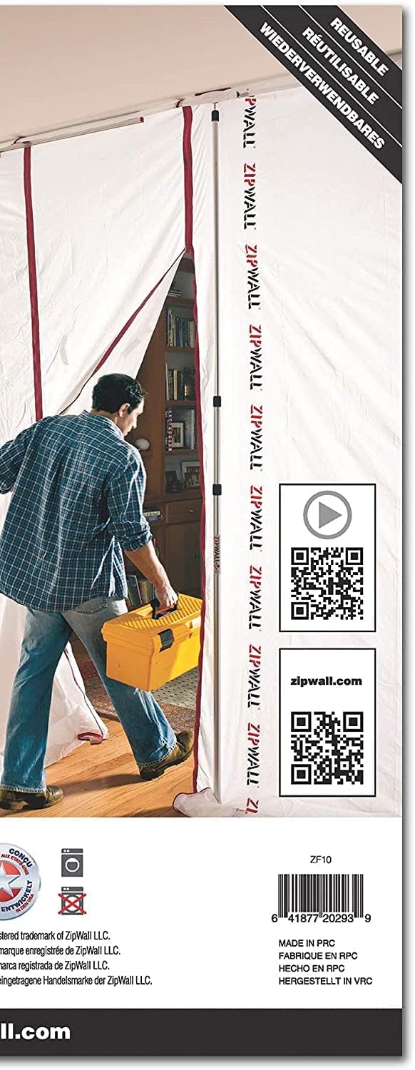 Zipwall ZF10 anti-Staub, wiederverwendbar, 310 x 360 cm Panneau standard, 3,0 m, Panneau standard, 3
