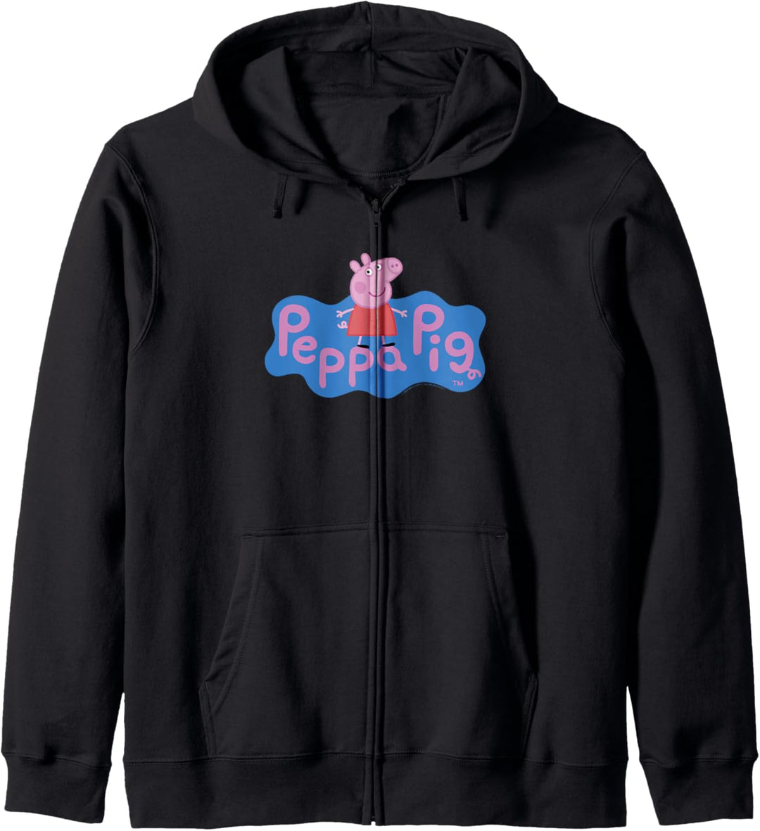 Peppa Pig Pink & Blue Center Title Logo & Icon Kapuzenjacke