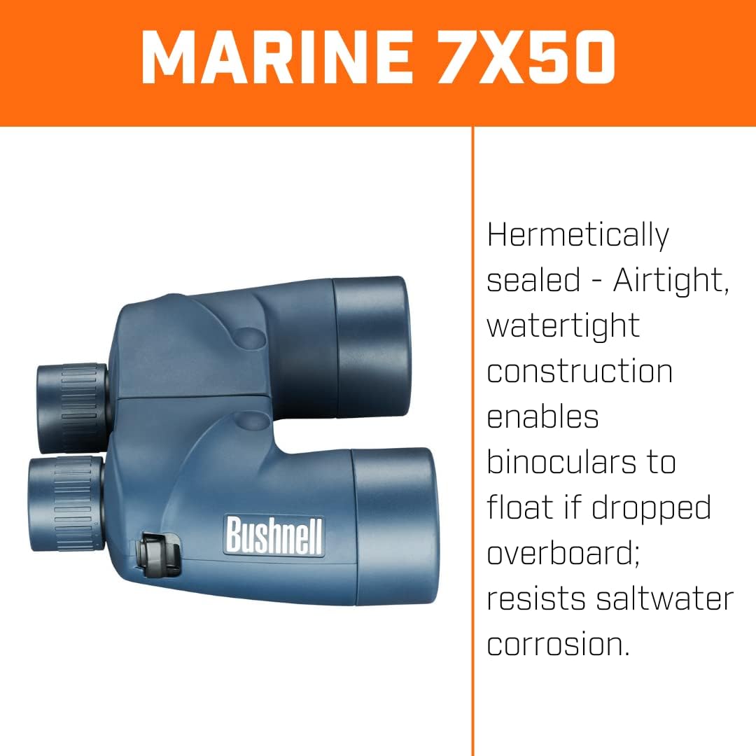 Bushnell Fernglas 7x50 Marine - wasserdicht, robust, lichtstark, perfekt für das Boot, 137501