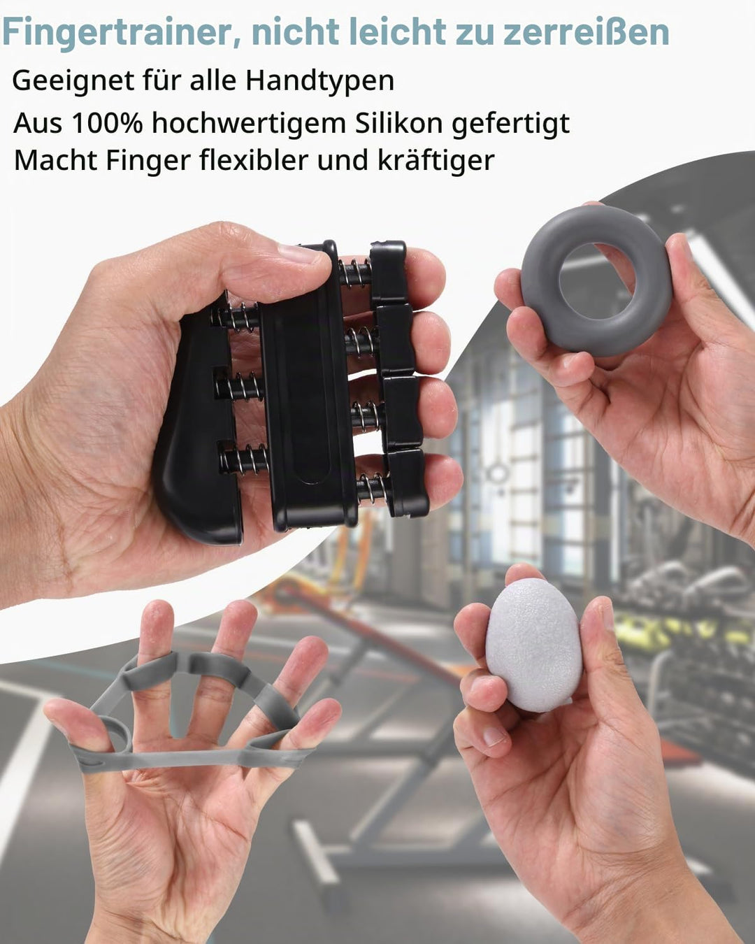 10 Stück Fingertrainer Knetball Handtrainer、knetball für hände therapie、Arthrose Training, Stärkung