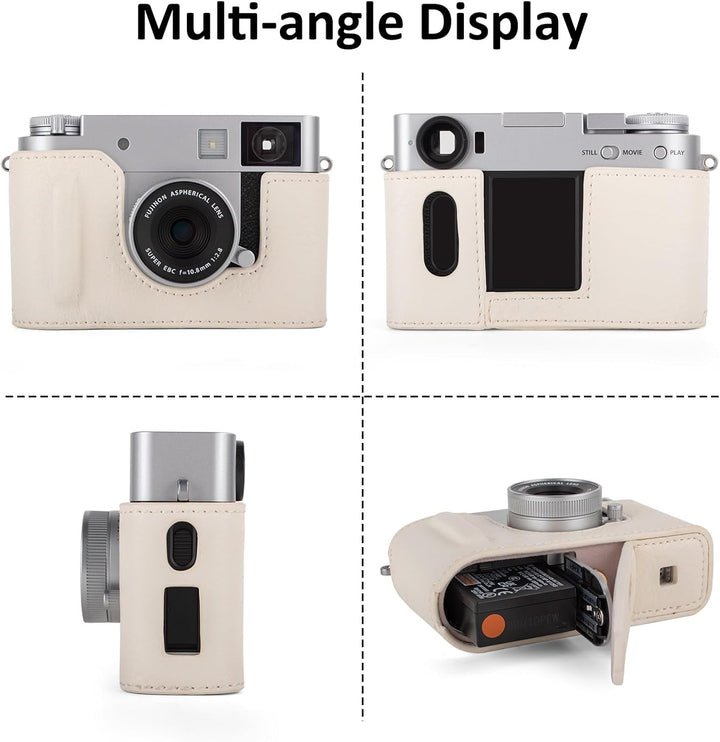 Rieibi x-Half/X-HF1 Case PU Leder Kameratasche für Fujifilm X Half Mirrorless Kamera Schutzhülle mit