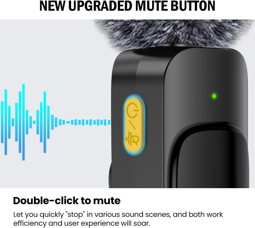 kabelloses Ansteckmikrofon mit Vier Aufnahmemodi für Handy, iPhone, Android und PC – Mini-Mikrofon,