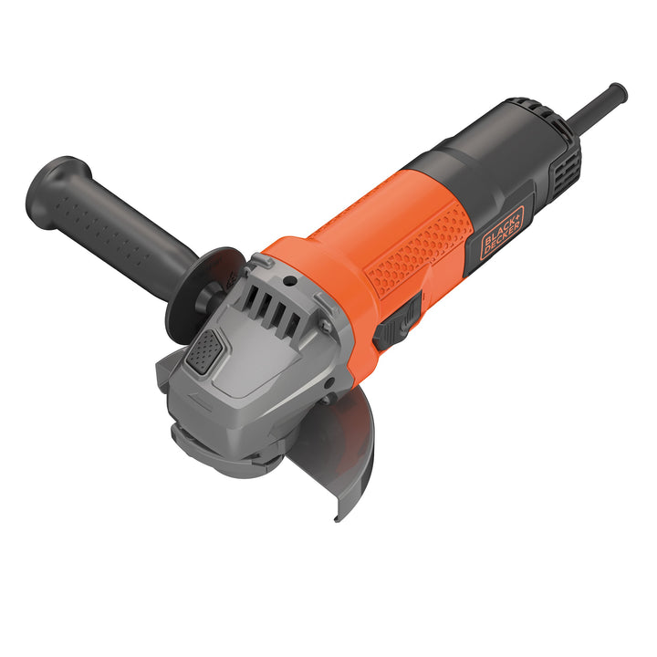 Black+Decker BEG110K Winkelschleifer (750 Watt, 115 mm Scheiben-ø, mit 3-Positionen-Zusatzhandgriff,
