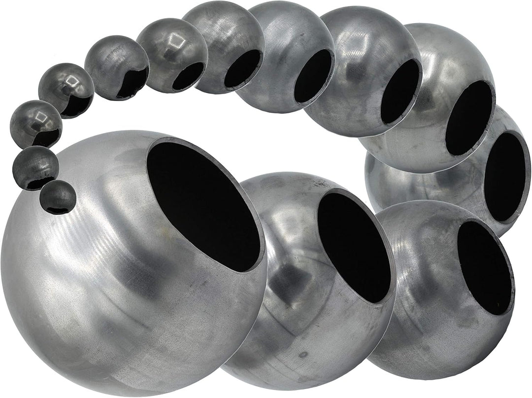 Eisen Hohlkugel Ø 150mm, mit Loch Ø 83mm, blanke Stahlkugel z.B. für Zaun, Geländer, Gartentor UVM.