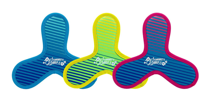 SUMMER GAMES Neopren-Triangle-Frisbee Set, 23 cm Durchmesser, Set 3 Stück, Dreieckig, für Strand und