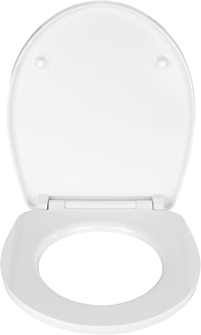 WENKO WC-Sitz Hochglanz Acryl Weiss, High Gloss Oberfläche, hygienischer Toilettendeckel mit Absenka