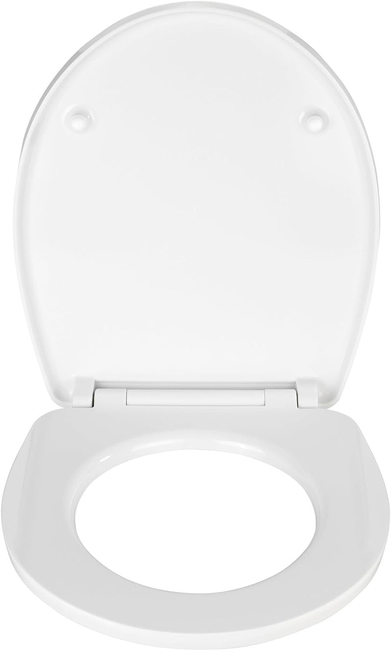 WENKO WC-Sitz Hochglanz Acryl Weiss, High Gloss Oberfläche, hygienischer Toilettendeckel mit Absenka