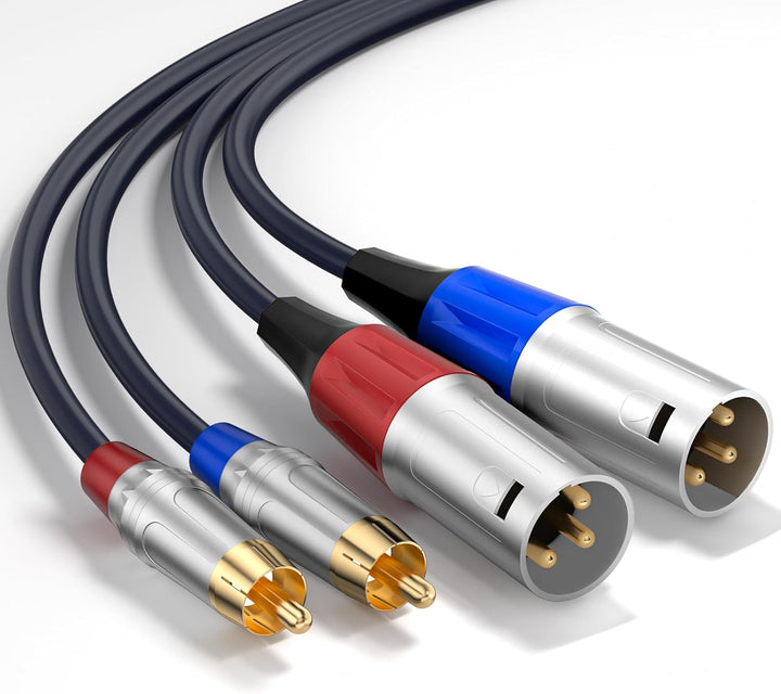 Tisino Dual Cinch auf XLR Kabel, 2 Cinch auf 2 XLR Male HiFi Stereo Audio Verbindung Mikrofonkabel D