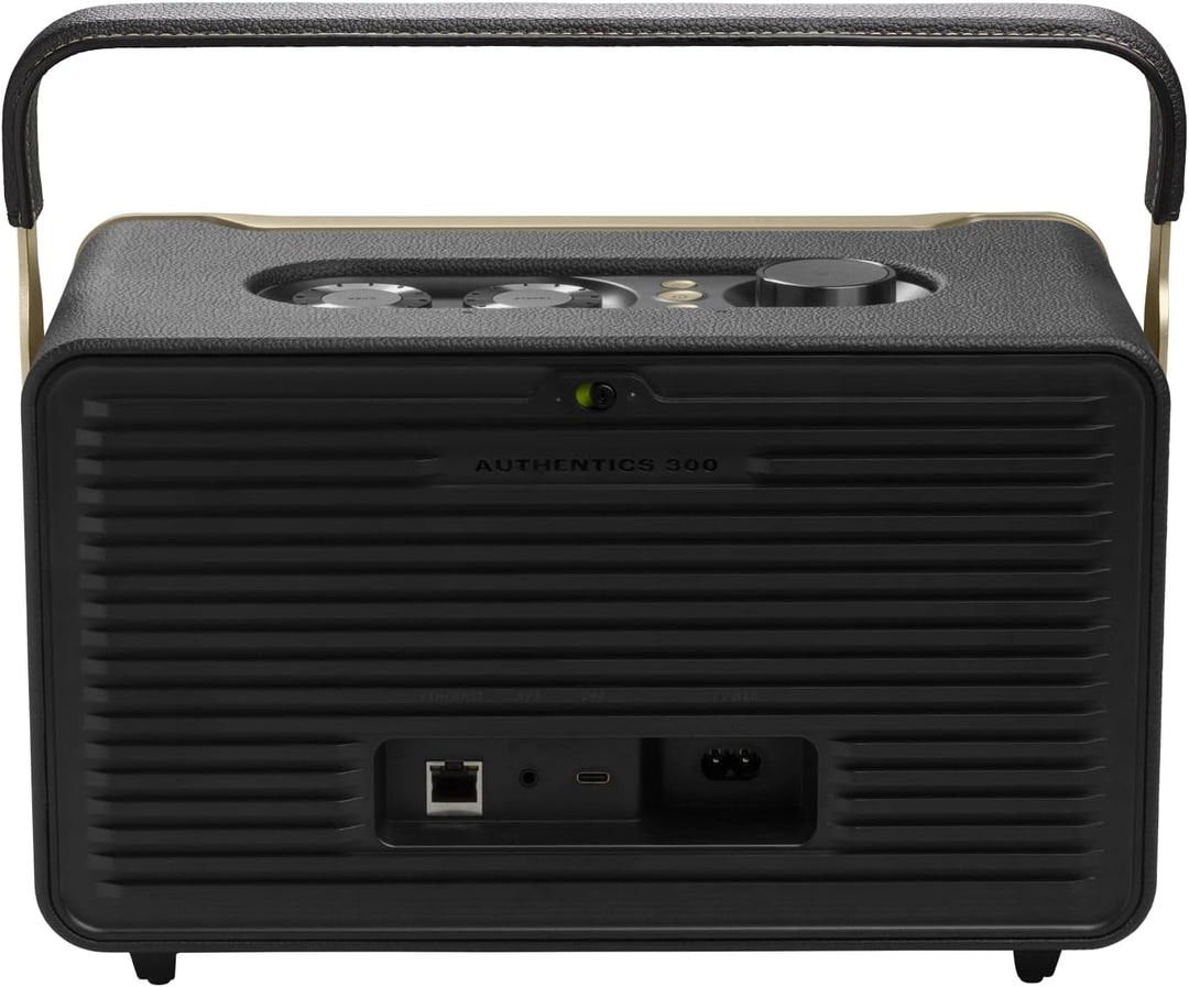 JBL Authentics 300 Tragbarer Smart Home Lautsprecher – 70er Jahre Retro-Design Bluetooth Box – Mit G