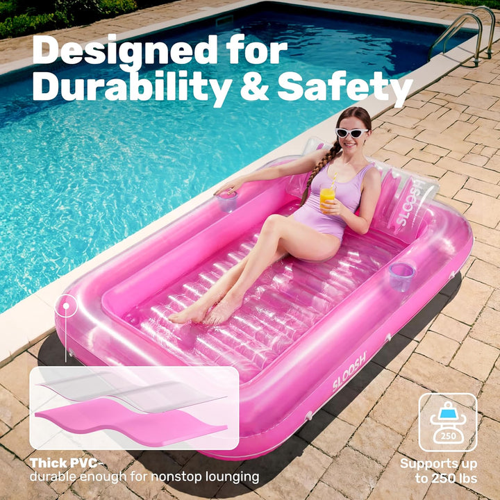 Sloosh 70" x 46"/1.78m*1.16m aufblasbarer Sonnenpool, Luftmatratzte Pool, Sonnenbad mit abnehmbarem