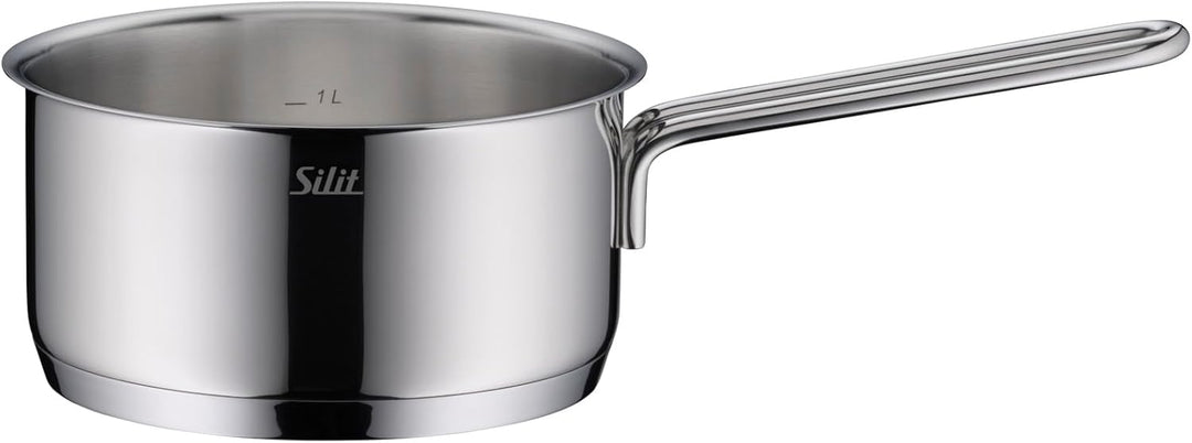 Silit Extra Cook, Stielkasserolle 16 cm, Innenskalierung, breiter Schüttrand, hochwertiger, spülmasc