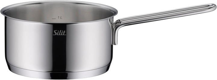Silit Extra Cook, Stielkasserolle 16 cm, Innenskalierung, breiter Schüttrand, hochwertiger, spülmasc