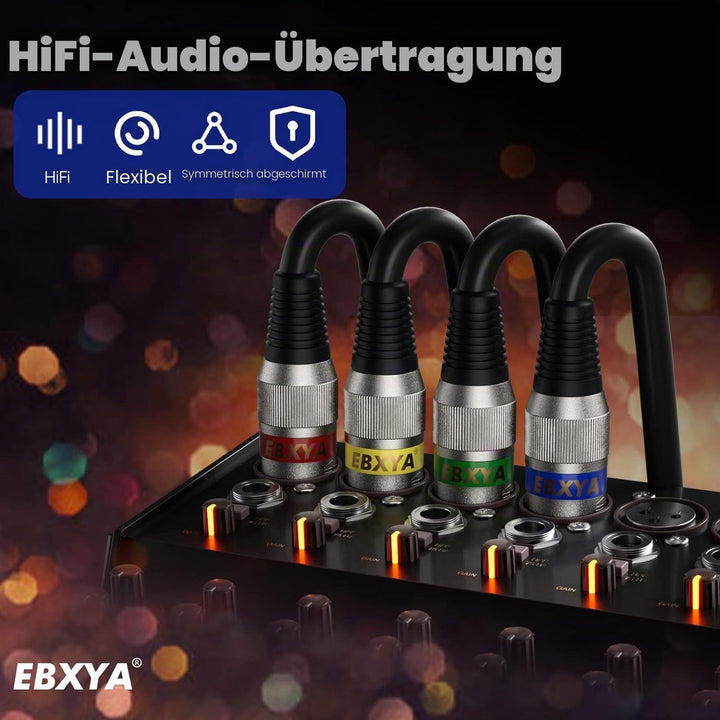 EBXYA XLR -Kabel 6m 4 Pack - Mikrofonkabel Ausgeglichen DMX -Kabel Männlich bis Weiblich Geeignet fü