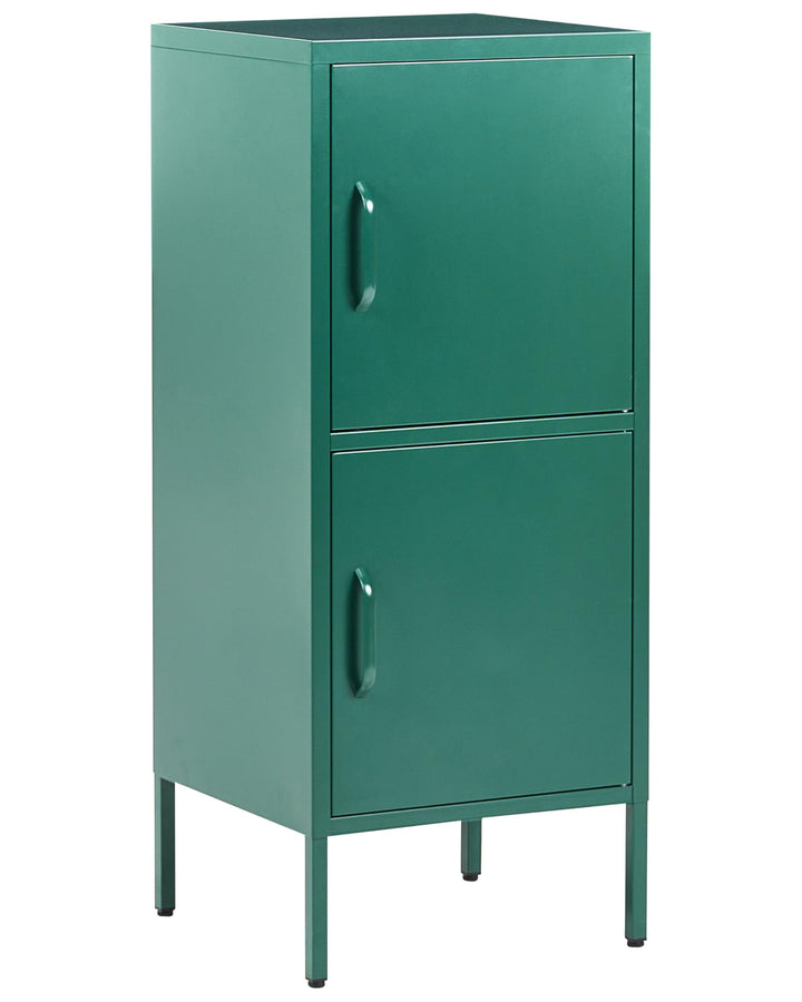 Aktenschrank mit 2 Türen 4 Ablagefächern Stahl grün Industrie Stil Huron