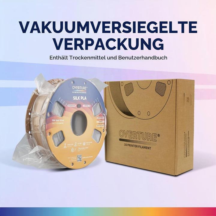 OVERTURE Dual Color Silk PLA Filament 1.75mm, 1kg 3D Drucker Filament Seide PLA, Massgenauigkeit +/-