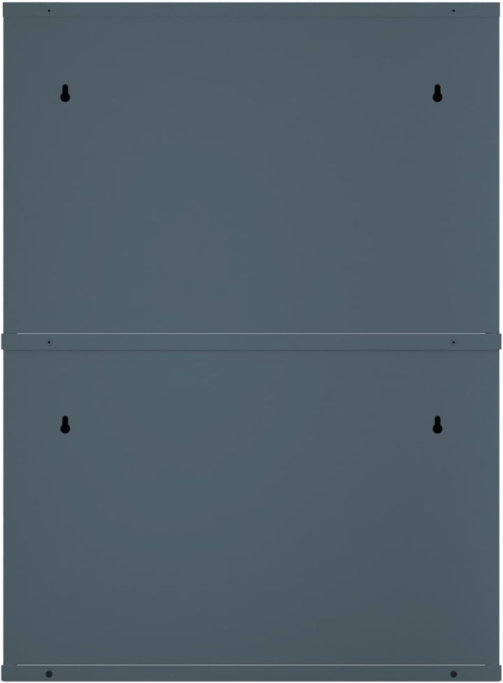 Schuhregal, schmal, hoch, Schuhschrank, mit magnetischem Deckel, Wandmontage, aus Metall (Graublau,