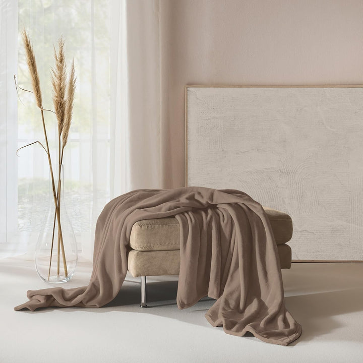 Erwin Müller Teddy-Fleece-Wohndecke Salerno, Fleece-Decke, Kuscheldecke Taupe Grösse 150x200 cm - fl