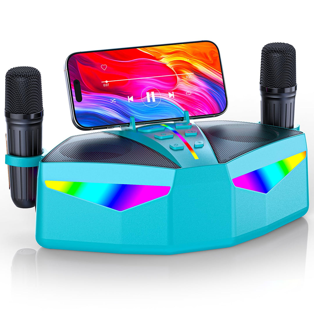 Karaoke-Maschine : Echter Tragbarer Lautsprecher mit 35W, 8-Stunden-Autonomie, 2 Aufladbare Drahtlos