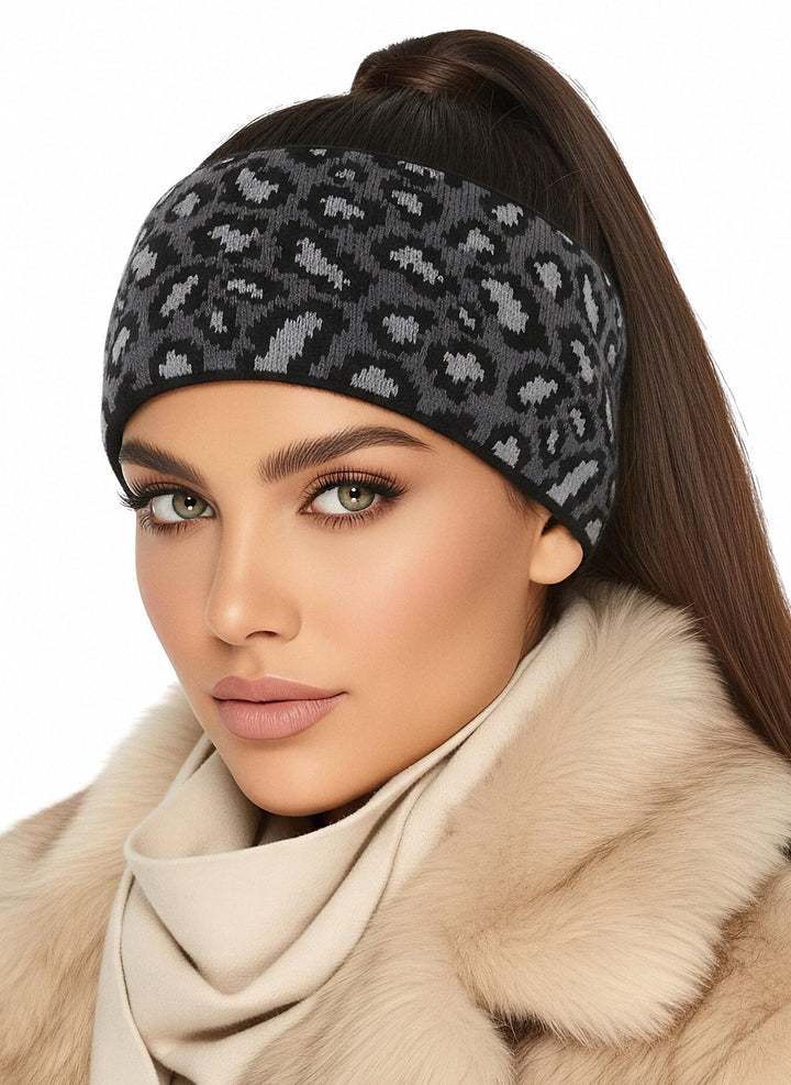 Baesics Stirnband Leo Anthrazit für Damen & Herren – warme & elastische Unisex Ohrenwärmer mit Fleec