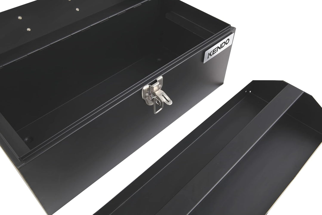 KENDO Werkzeugkasten leer - Masse: L41 x B18 x H19,5 cm - Werkzeugkiste Metall - Freitragende Werkze