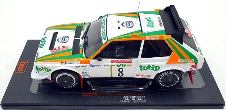 Kompatibel mit Lancia Delta S4 Nr. 8 Cerrato/Cerri Rally San Remo 1:18 IXO Models 18RMC133.22