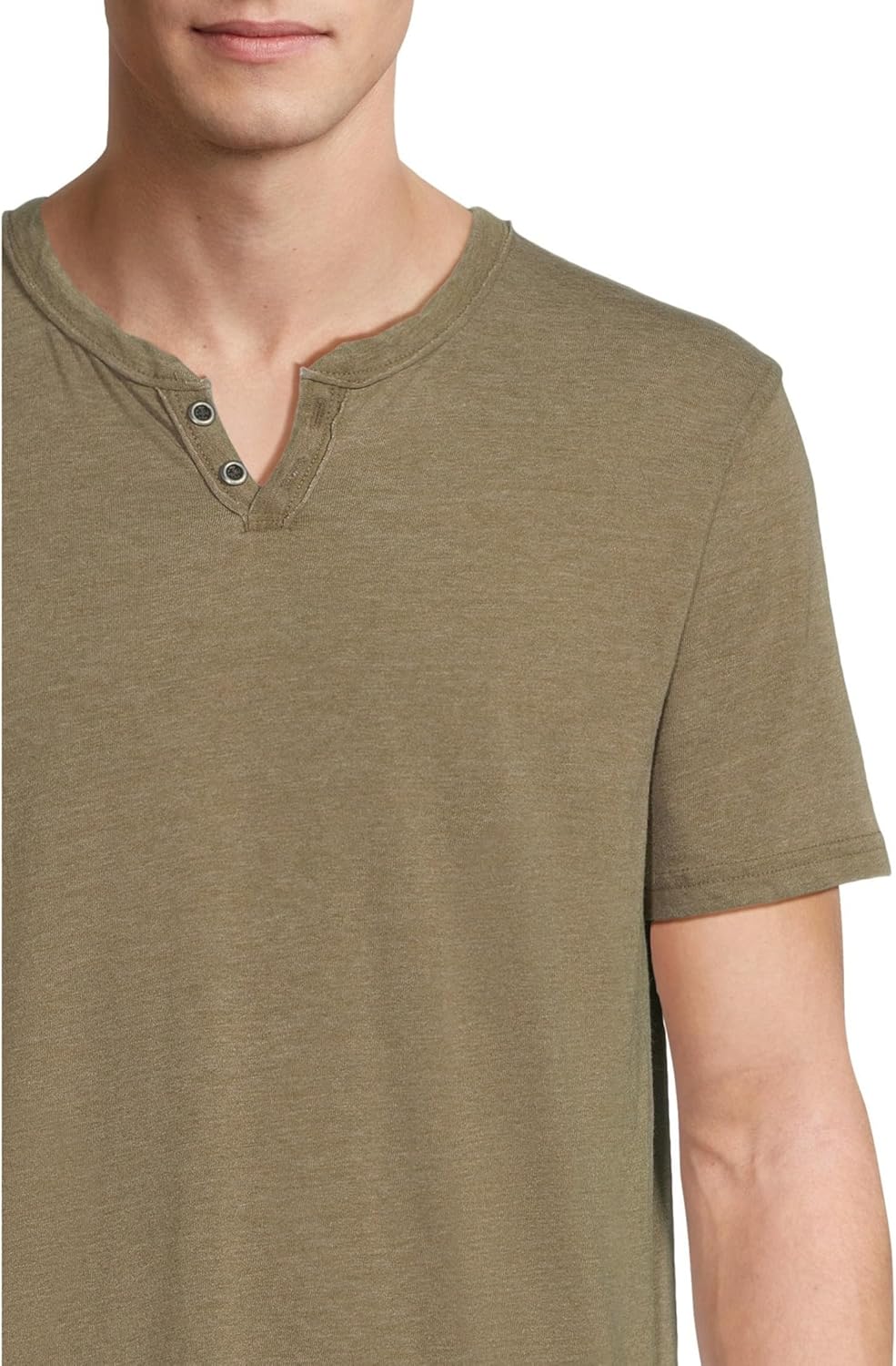 Lucky Brand Herren Venice Burnout Notch Neck Tee T-Shirt L Dark Olive, L Dark Olive
