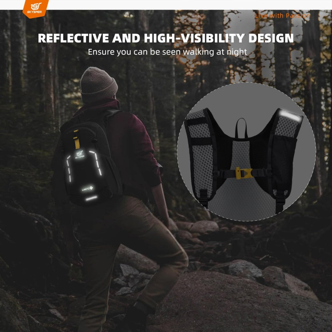 SKYSPER Wanderrucksack 15L Rucksack Herren Klein Tagesrucksack Leichter Trekkingrucksack für Wandern