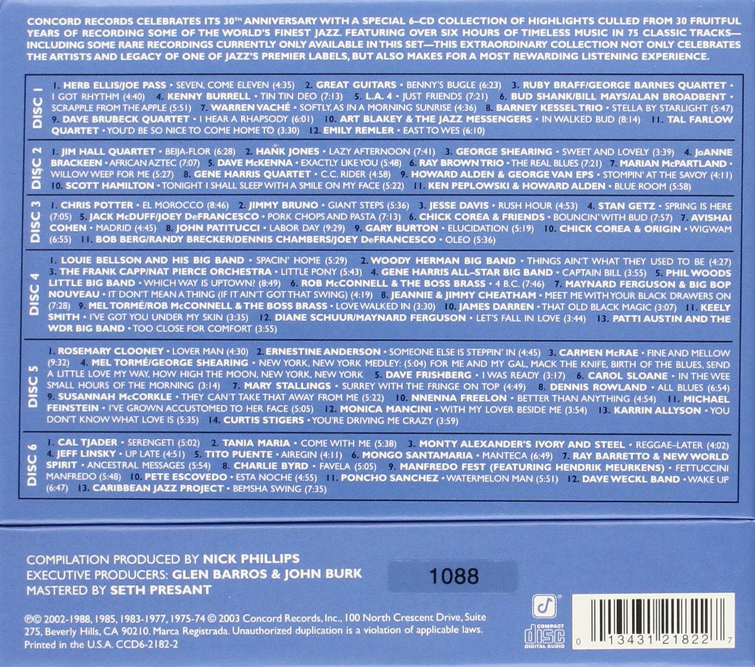 Concord 30th Anniversary Box S, Audio-CD