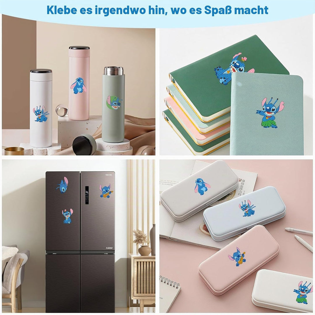 COQOYO Diamond Painting Kinder Sticker Set, 27pcs 5D Diamantmalerei Bilder, Cartoon Mini Diamant Mos