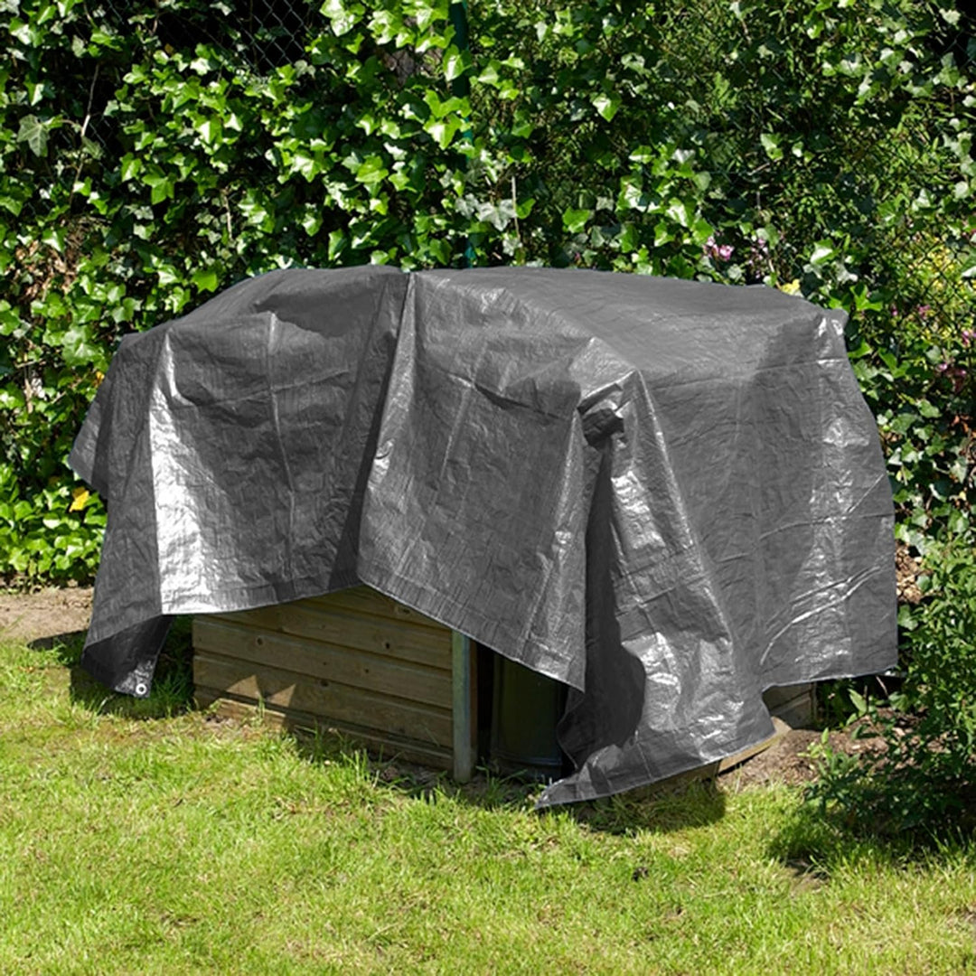 Zill Gewebeplane 6 x 10 m grau 280g/m² mit Alu-Ösen Abdeckplane PE - Holzabdeckplane Schutzplane Hol