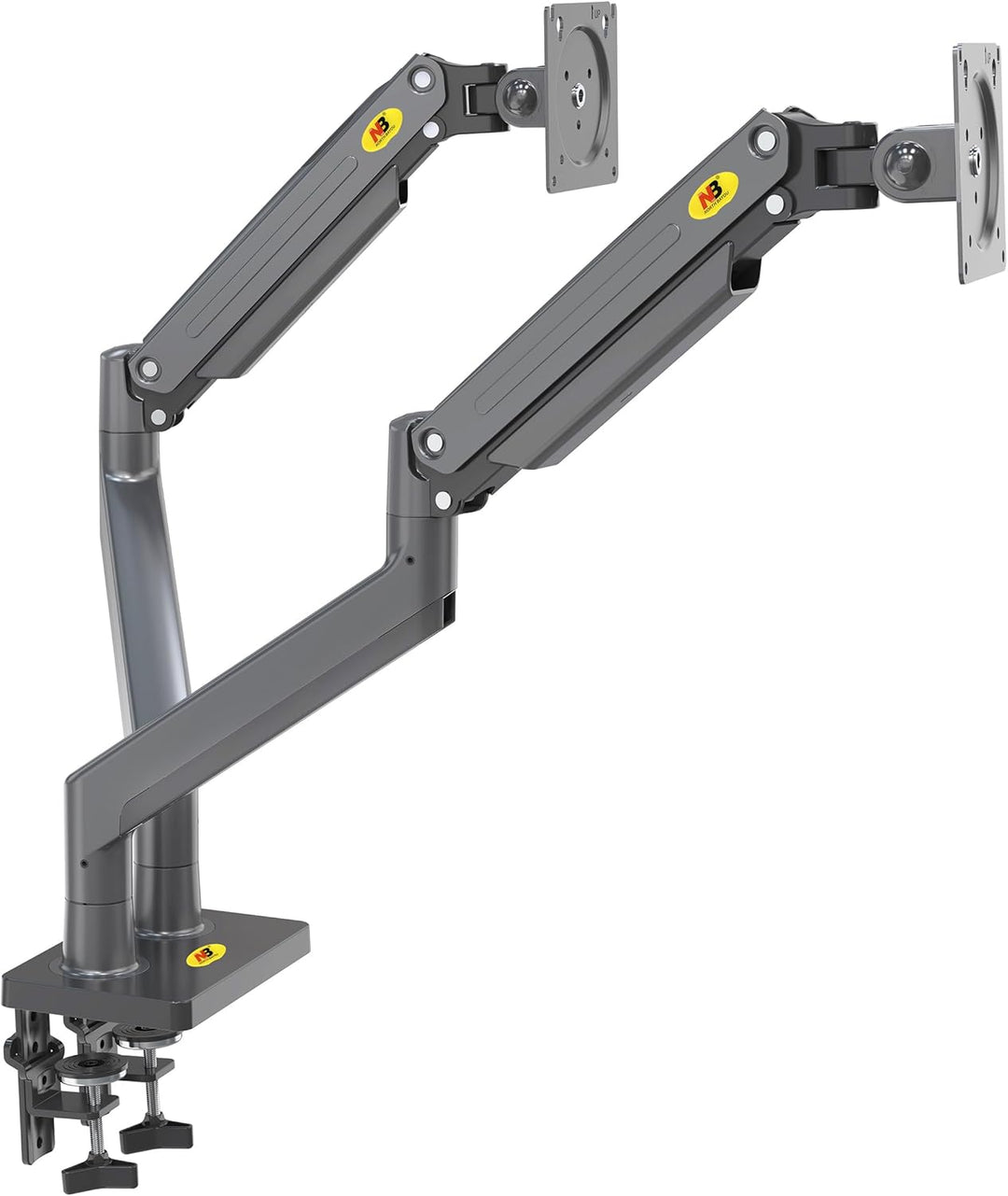 Tischhalterung mit Gasfeder für Zwei 22-32 Zoll LCD-Bildschirme mit VESA max. 100 x 100 mm, bis 15 k