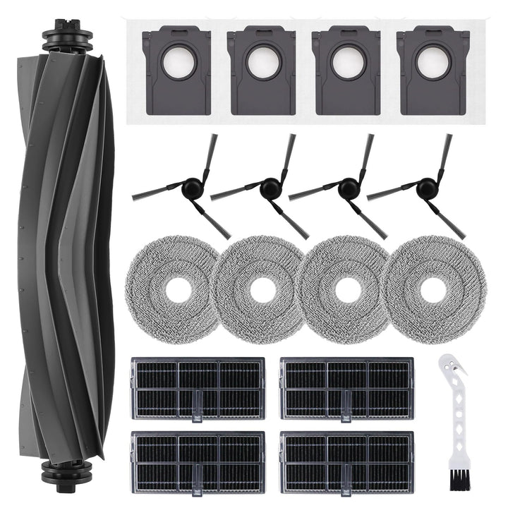 Zubehör Ersatz für Mova E40 Ultra Saugroboter, 1 Hauptbürste, 4 HEPA Filter, 4 Seitenbürsten, 4 Wisc