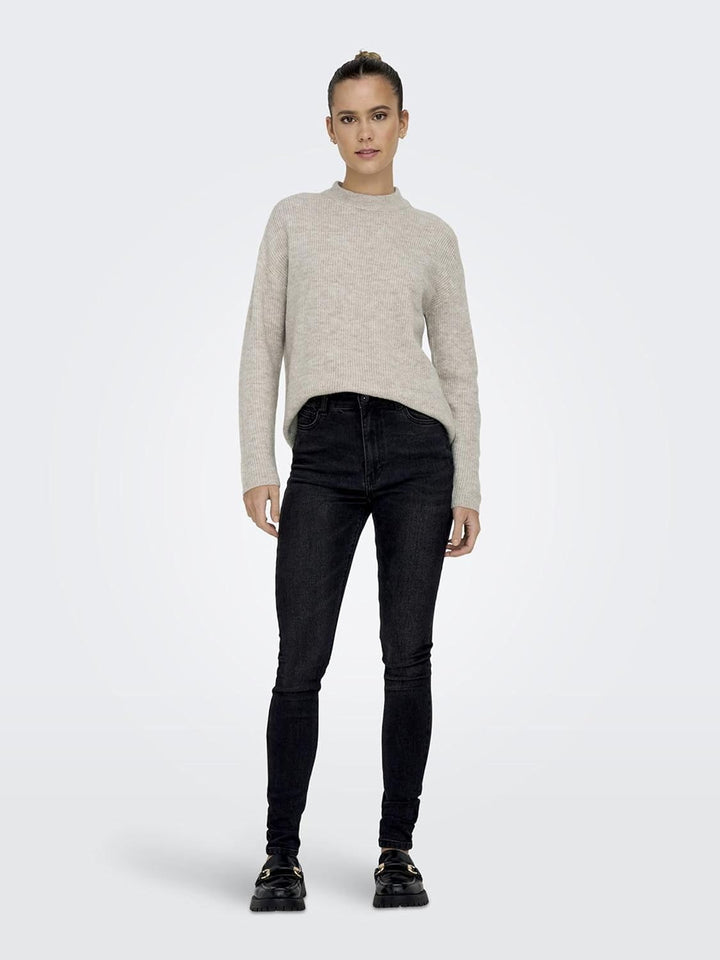 ONLY Female Strickpullover Normal geschnitten Rundhals Tief angesetzte Schulter Pullover L Pumice St